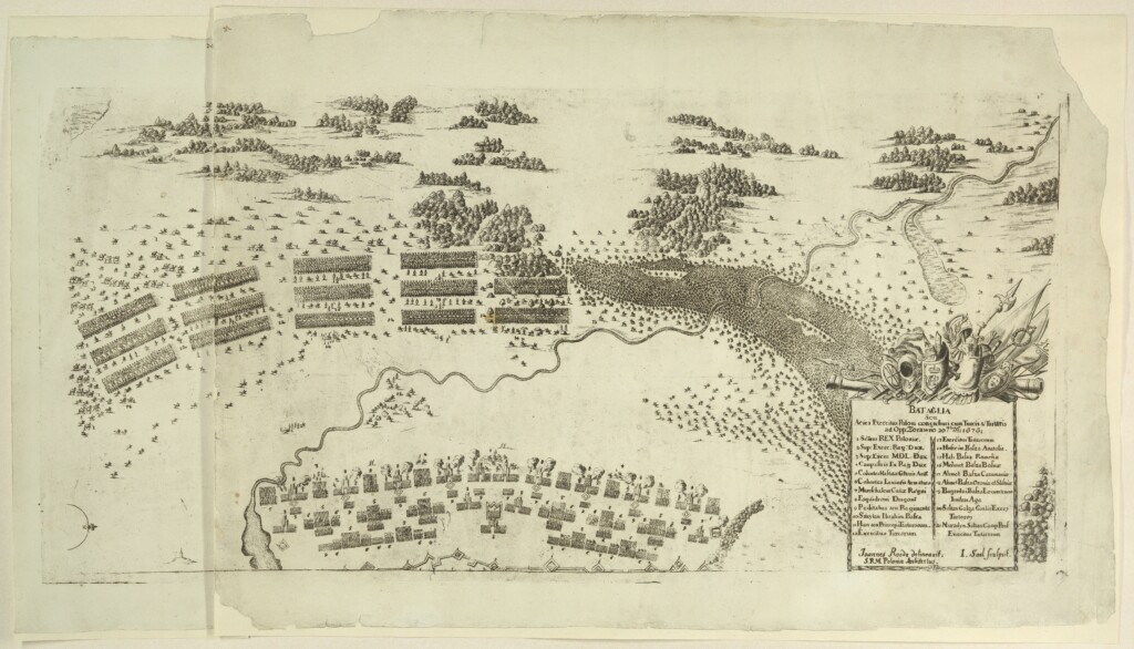 Stara mapa przedstawiająca bitwę.