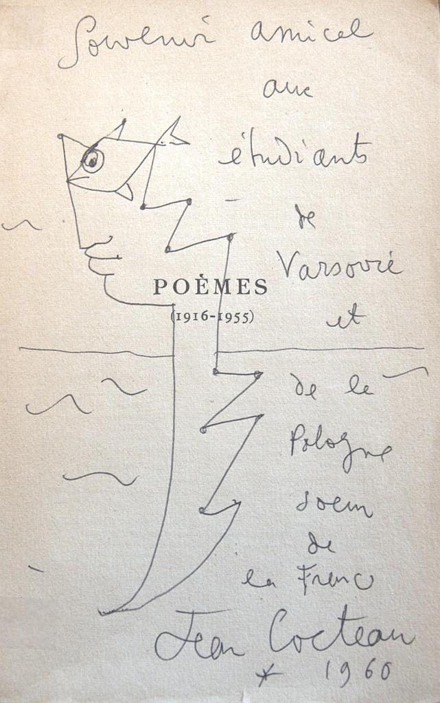 Poezje Jeana Cocteau z autografem