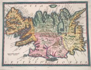 Jenda z pierwszych kolorwych map Islandii
