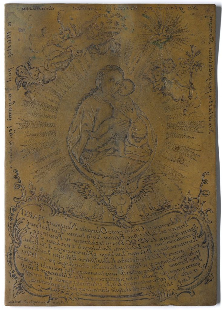 Adam Goczemski (czynny 1770-1784), Matka Boska Szumska, płyta miedziorytnicza. Gabinet Rycin BUW, nr inwentarza Inw.G.R. 8221