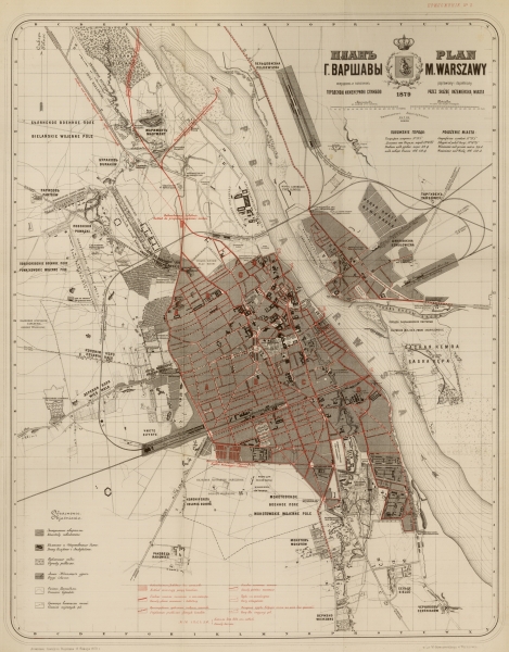 Mapa kanalizacji Warszawa 1879