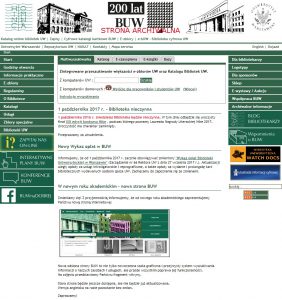 Screenshot archiwalnej strony BUW.