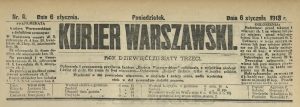 Winieta Kuriera Warszawskiego z 6 stycznia 1913 roku.