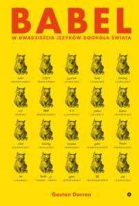 Okładka w kolorze żółtym, z kotami ustawionymi po 5 w czterech rzędach