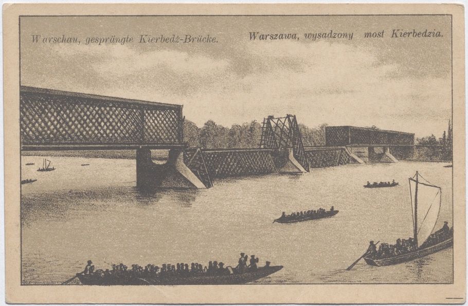 most na rzece i pływające koło niego długie łodzie