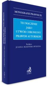 Okładka książki Tłumaczenie jako utwór chroniony prawem autorskim.