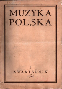 Okładka czasopisma Muzyka Polska z 1934 roku.