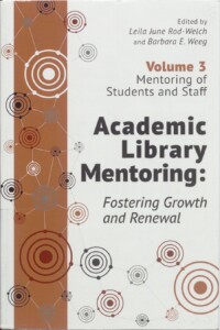 Okładka książki Academic Library Mentoring, na niej połączone ze sobą różnokolorowe koła