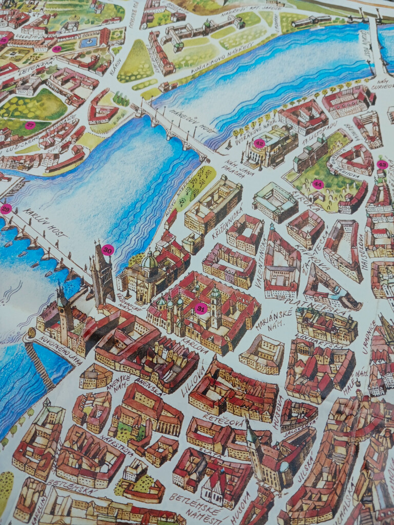 Zbliżenie na rysunkowy plan miasta