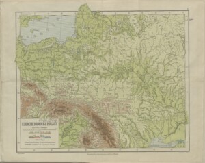 Mapa geograficzna z regionem środkowo-wschodniej Europy.