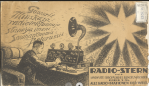 Stary plakat - mężczyzna i radio